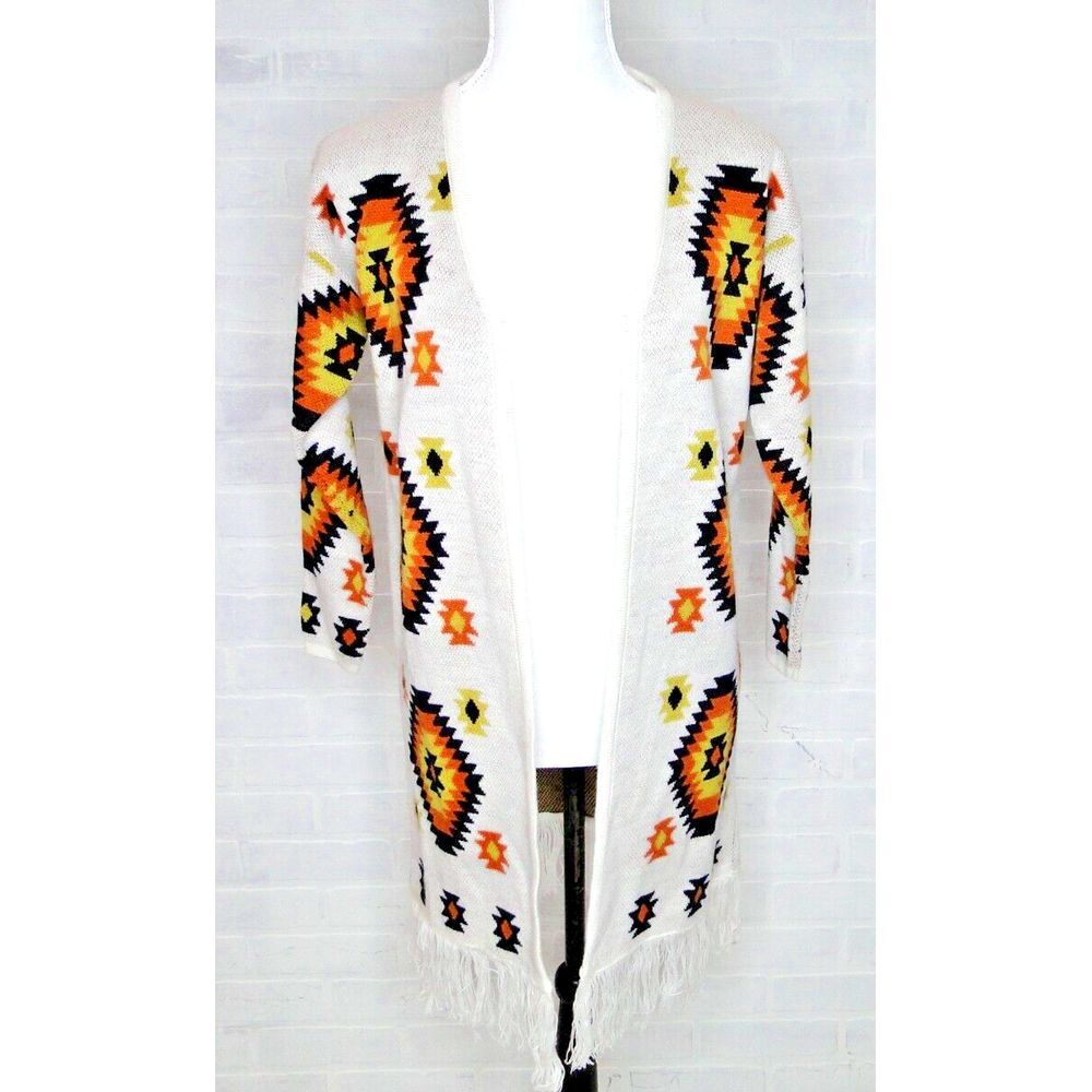 Myra Bags Cardigan Sweater Aztec Print  US‎ S/ EUR 36/ UK 10 Made In India